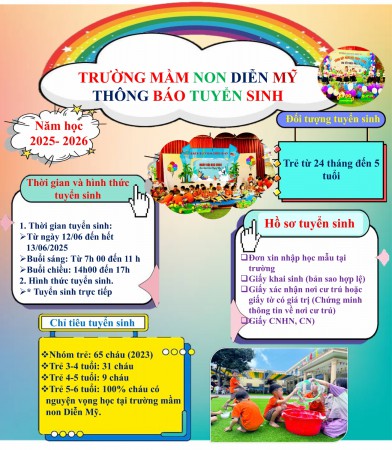TRƯỜNG MẦM NON DIỄN MỸ TUYỂN SINH NĂM HỌC 2025-2026