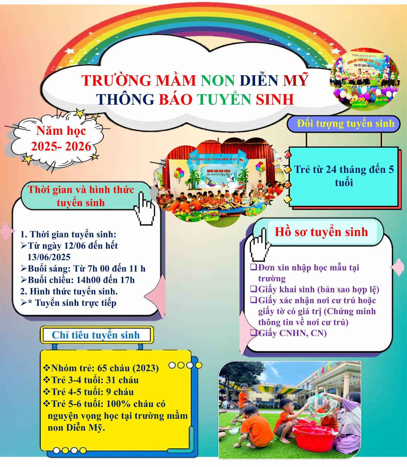 TRƯỜNG MẦM NON DIỄN MỸ TUYỂN SINH NĂM HỌC 2025-2026